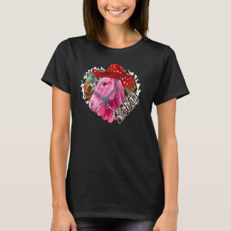 Xoxo Rosa Horse Heart Horse Leopard Western Valent T Shirt