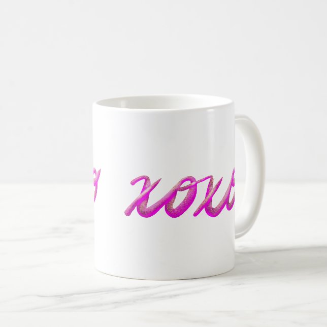 xoxo-rosa kaffemugg (Framsida höger)