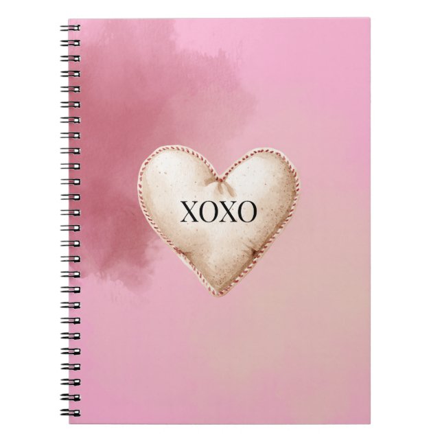 XOXO Rosa Krämhjärta Anteckningsbok (Framsidan)