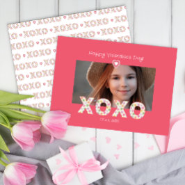 XOXO Rosa Photo Classroom Valentinkort Anteckningskort