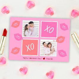 XOXO Rosa Photo Couple Happy Valentine Day Julkort