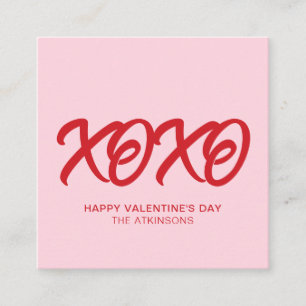 XOXO rosa Red, söt, modern anpassningsbar valentin Tilläggskort