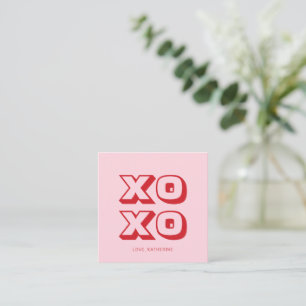 XOXO rosa röd modern fet rolig typografi anpassad Tilläggskort