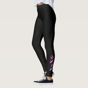 Xoxo Rosa Text Coola Unique Black Leggings