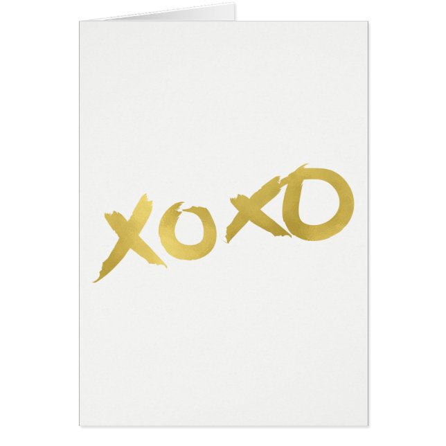 XOXO Shiny Guld Modern Faux Foil Shine Glam OBS Kort (Framsidan)