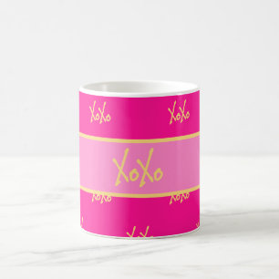 XOXO Shock rosa Typografi Kaffemugg