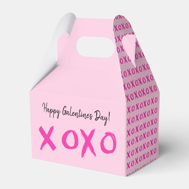 XOXO Simple Lycklig Galentine Day Rosa Presentaskar (Baksidan Sidan)