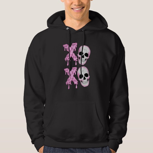 Xoxo Skeleton Skull Horror Anti Valentine's Day Me Hoodie (Framsida)