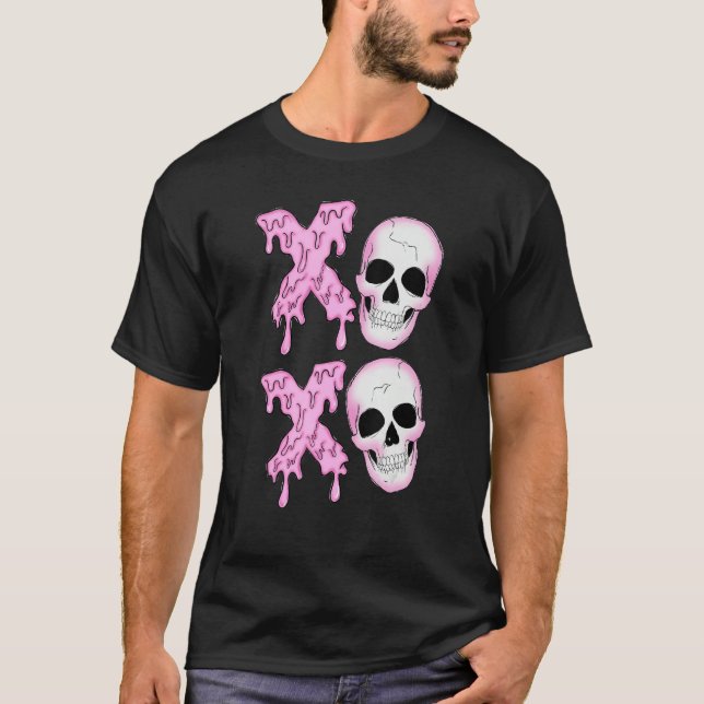 Xoxo Skeleton Skull Horror Anti Valentine's Day Me T Shirt (Framsida)