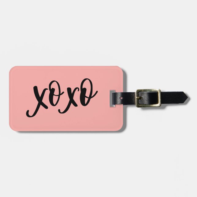 XOXO Typografi Rosa Bagagebricka (Horisontell Framsida)