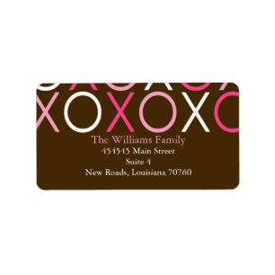 XOXO-valentin dag Adressetikett