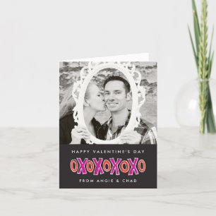 XOXO-valentin fotoet för dag noterar kortet Helgkort