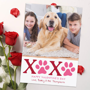 XOXO Valentindagen Cute Anpassningsbar Pet-Hund Fo Julkort