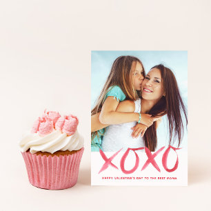 XOXO Valentindagens fotokort för Mamma Kort