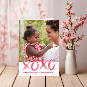 XOXO Valentindagens fotokort för Mamma Kort