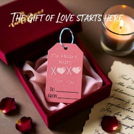 XOXO Valentindagens rosa Presentetikett