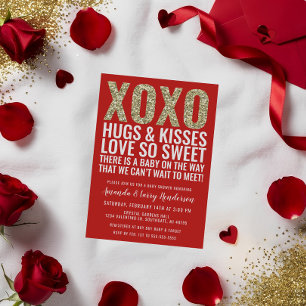 XOXO Valentine Baby Shower-inbjudan Inbjudningar