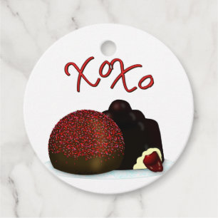 XOXO Valentine Bonbon och Mörk Chocolate Gåvor Etiketter