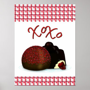 XOXO Valentine Bonbon och Mörk Chocolate Poster