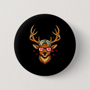 Xoxo valentine buck camo hjort retro jakt pojkar knapp