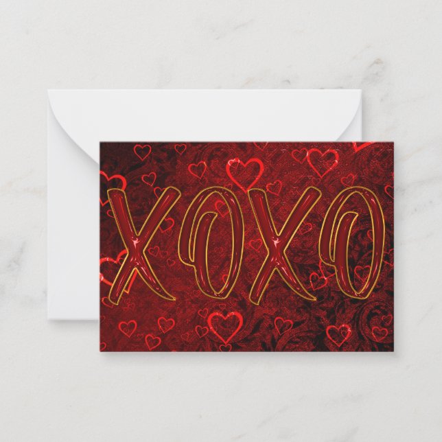 XOXO Valentine Day Note Card Anteckningskort (Framsida)