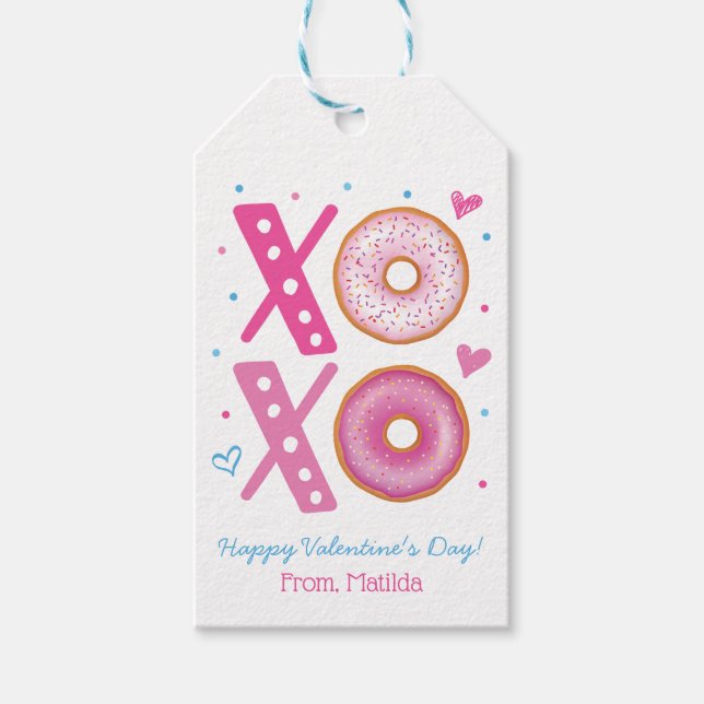 XOXO Valentine Donut Treat Presentetikett (Framsidan)