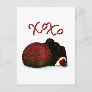 XOXO Valentine Godis och Mörk Choklad Vykort