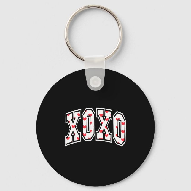 Xoxo Valentine Heart Retro Valentine For Men Women Nyckelring (Framsida)
