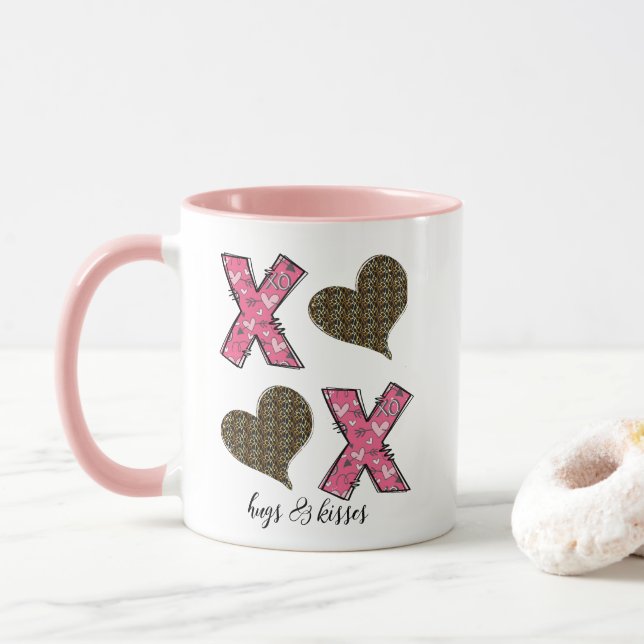XOXO Valentine Mugg - Hugs Kisses Gift for Bestie (Med munk)