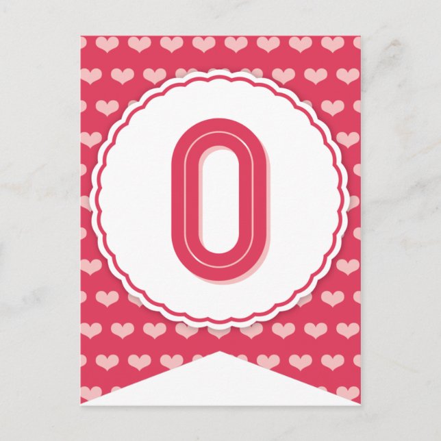 XOXO Valentine Party Flagga Bunting Banner O Helg Vykort (Framsida)