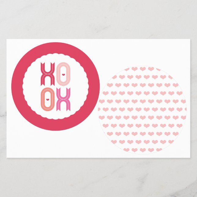 XOXO Valentine Party Garlands 4-tums banderollupps Flygblad (Framsidan)