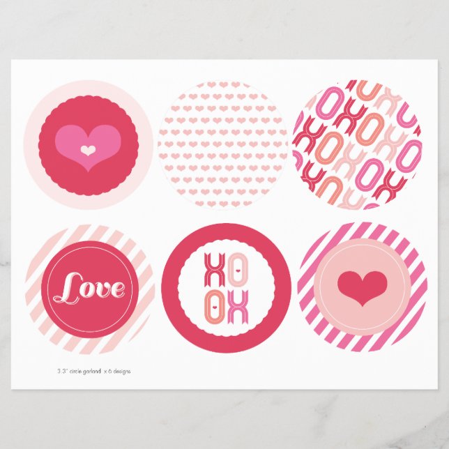 XOXO Valentine Party Garlands Banner Decor Set Reklamblad (Framsidan)