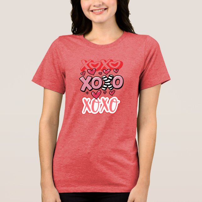 XOXO Valentine's Day Design T Shirt (Framsida)