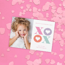 XOXO-valentines day-fotokort för modern porträtt Anteckningskort