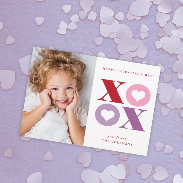 XOXO-valentines day-fotokort för modern porträtt Anteckningskort (Skapare uppladdad)
