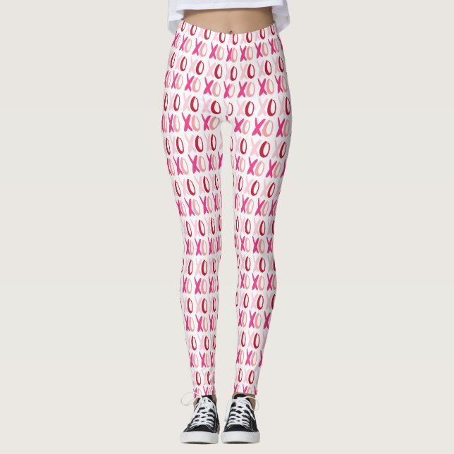 ’XOXO’ Valentines day Mönster Leggings (Framsida)