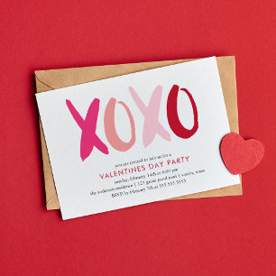 ’XOXO’ Valentines day Party Inbjudningar
