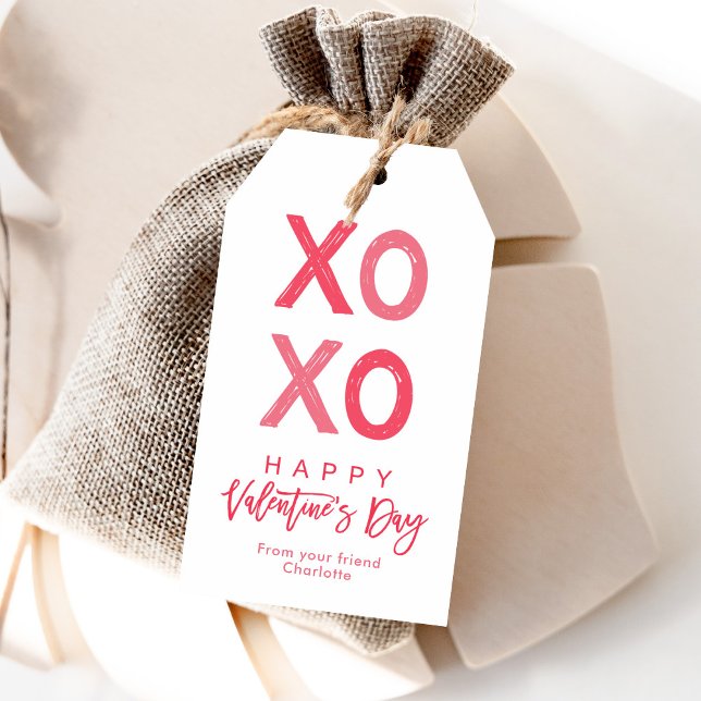 Xoxo Valentines märkre på dagen, Alla hjärtans mär Presentetikett (Skapare uppladdad)