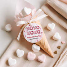 XOXO-Valentineser - Märkre för Red & Rosa Hearts
