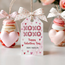 XOXO-Valentineser - Märkre för Red & Rosa Hearts