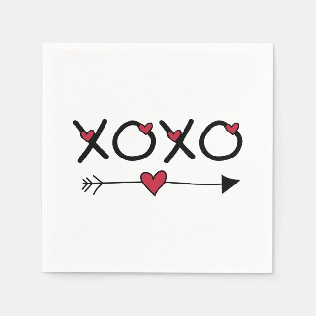 XOXO-Valentineser Pappersservett (Framsidan)