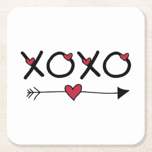 XOXO-Valentineser Underlägg Papper Kvadrat