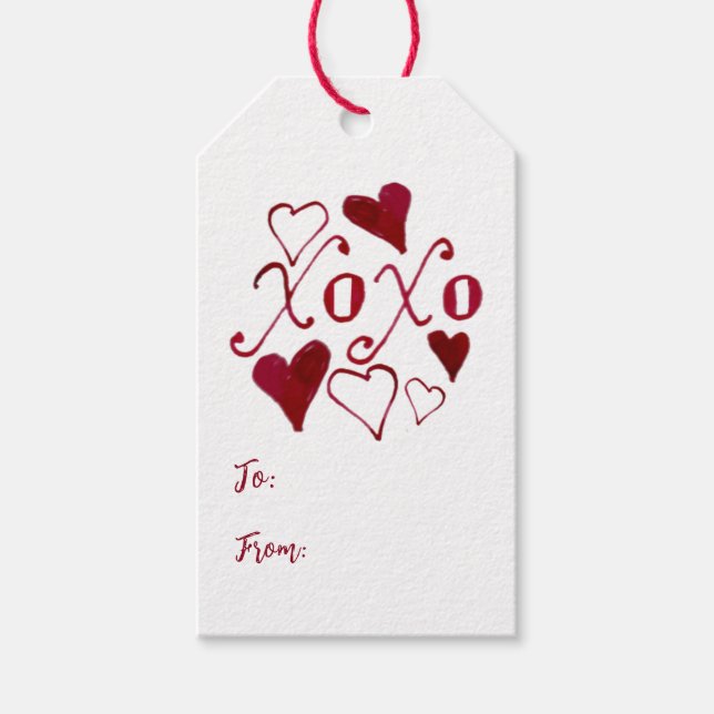 XOXO Whimsical Valentine Day Presentetikett (Framsidan)