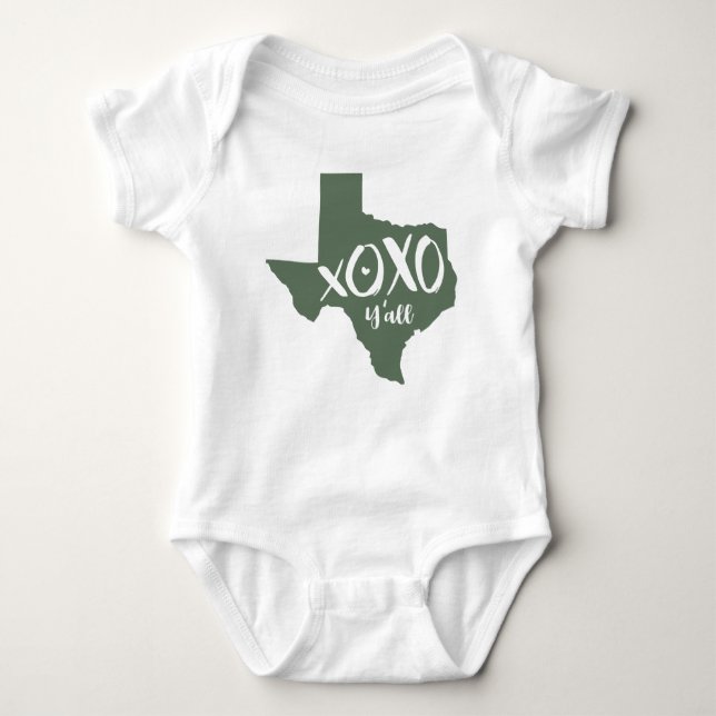XOXO, Y - Cactus Grönt Texas State Shape T Shirt (Framsida)