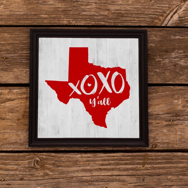 XOXO, Y - Red Texas State Shape Poster (Skapare uppladdad)