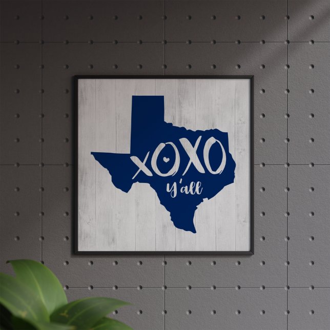 XOXO, Y - Statlig flagga Blue Texas State Shape Poster (Skapare uppladdad)