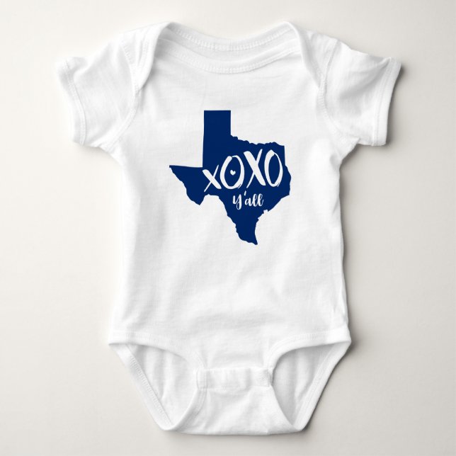 XOXO, Y - Statlig flagga Blue Texas State Shape T Shirt (Framsida)