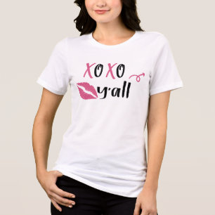 XOXO Y'all Modern Hugs and Kisses Valentine Day T Shirt