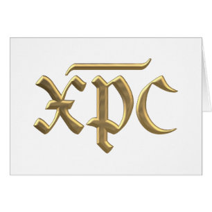 XPC-symbol med gyllene "3-D" Hälsningskort