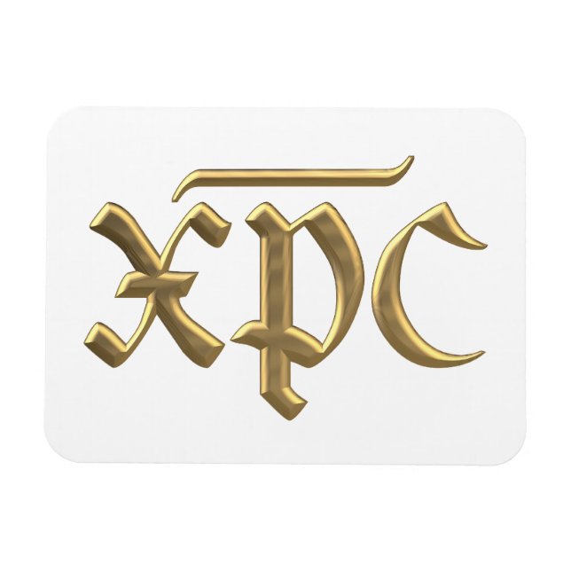 XPC-symbol med gyllene "3-D" Magnet (Horisontell)